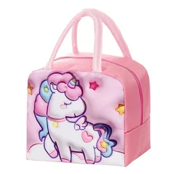 Lunch Bag Kids Handheld Insulated Bento Bag Cute Cartoon Student Lunchbox Bag