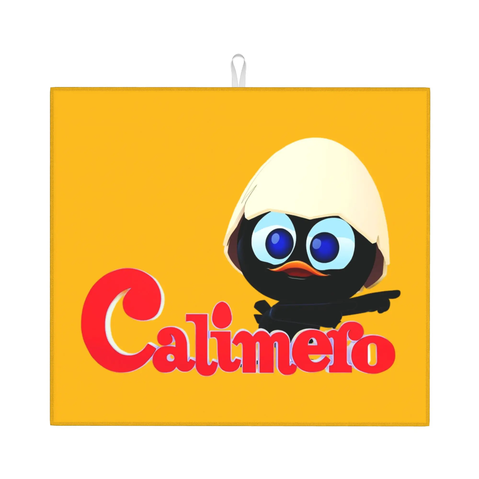 Drying Mat For Kitchen Calimero Black Chicken Cartoon Comic Barware Tableware Oil Proof Washable Kitchen Sink Drying Pad