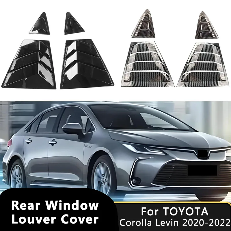 2X For TOYOTA Corolla Levin 2020-2022 Car Rear Side Window Louvers Shutter Cover Sticker Vent Blinds Cap Scoop Auto Accessories