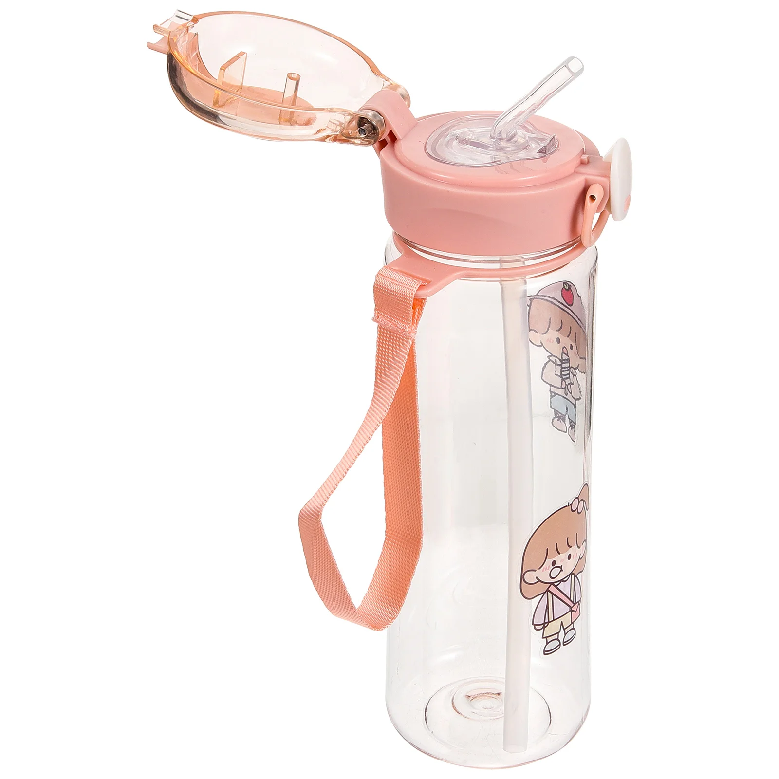 

Portable Cartoon Water Bottle Plastic Straw Cup Kids Soft Spout Durable Lightweight Clean Hygienic Camping Hiking Biking Gifts