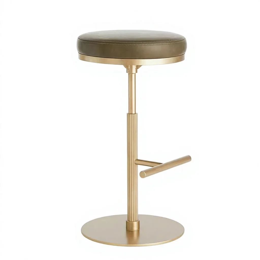 

Современный барный стул, вращающийся, регулируемый по высоте, кожаный, с каркасом из нержавеющей стали, для кухни, отеля, кафе и домашнего использования*