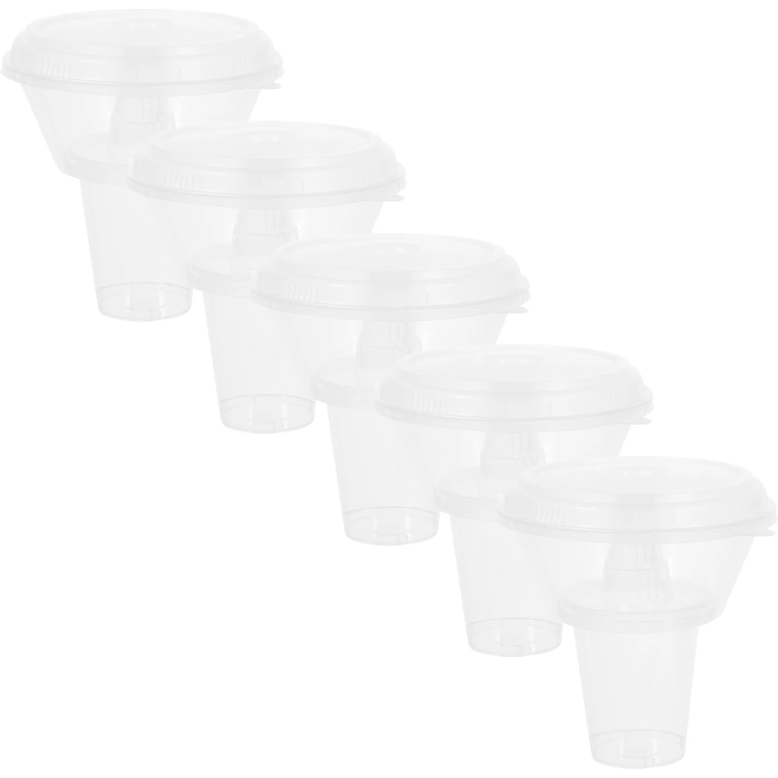 

5Sets Compact Snack Holder Durable PP Material 2in1 Design Easy to for Daily and Party Use Food Containers with Lids