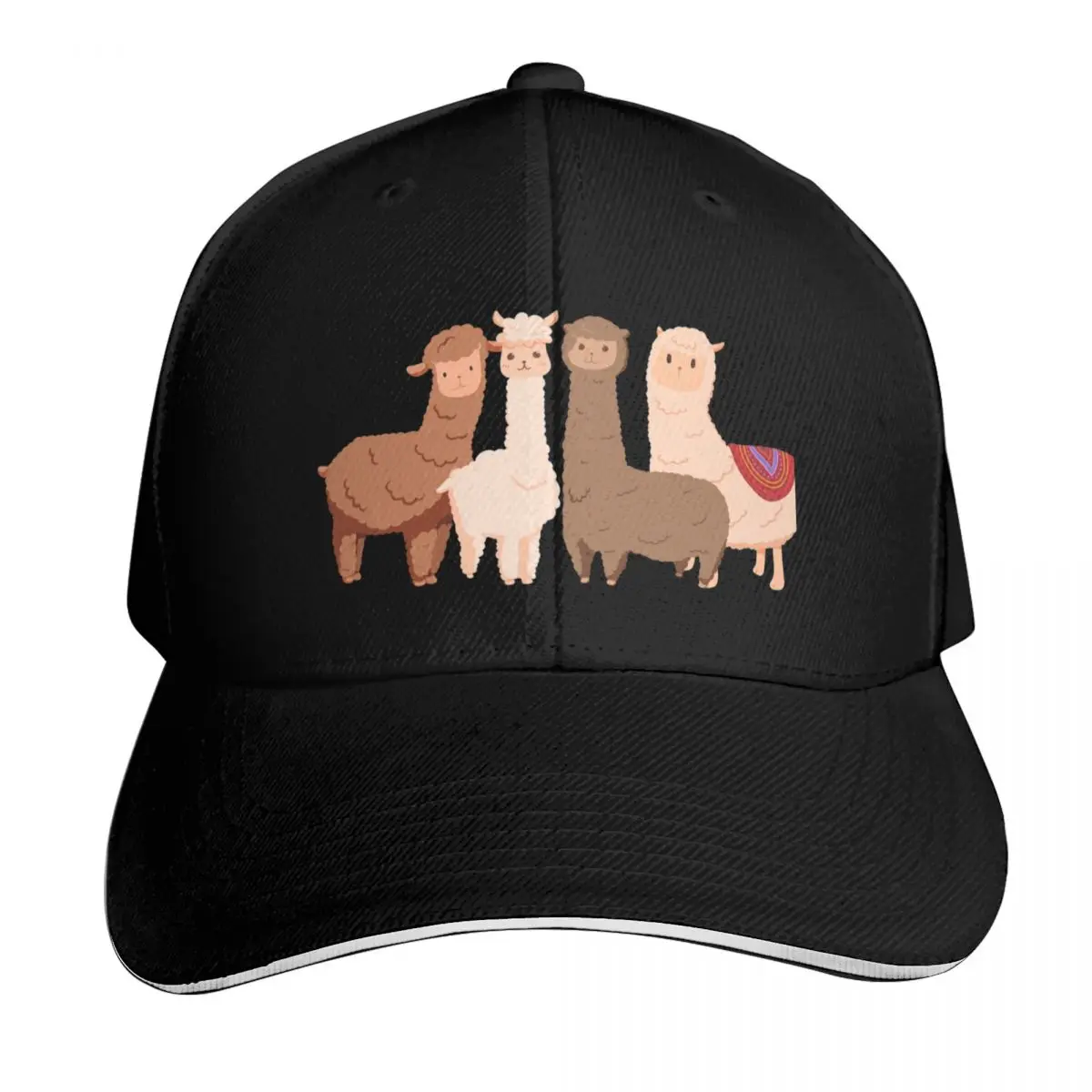 alpaca t shirt Baseball Cap Streetwear Hip Hop Trendy Vintage Retro Embroidered Lightweight Packable