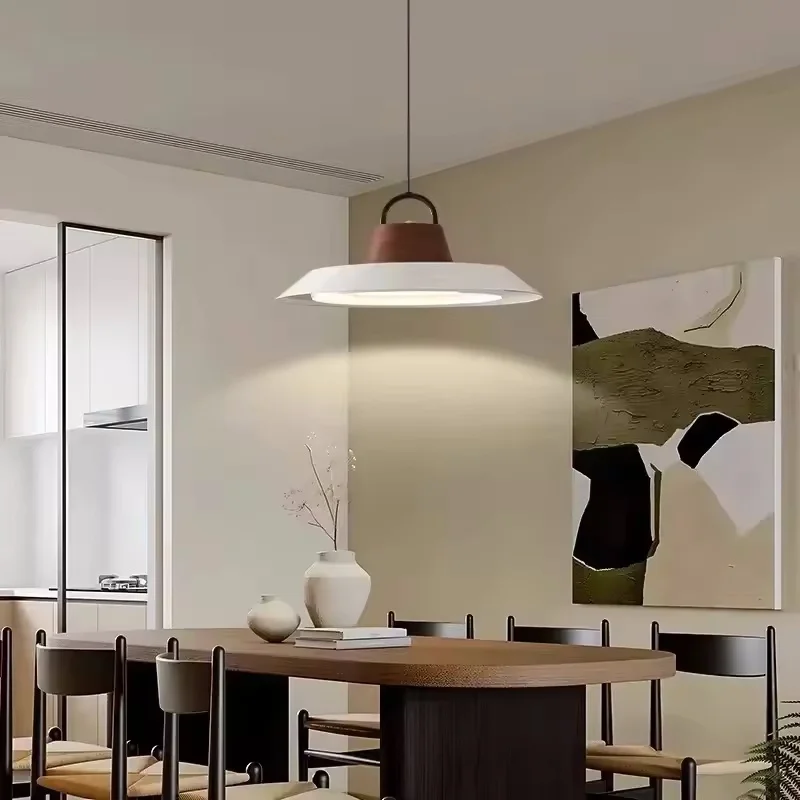 Nordic Wabi-Sabi Fisherman's Hat LED Pendant Light Modern Creative Restaurant Kitchen Table Bar Decorative Lighting
