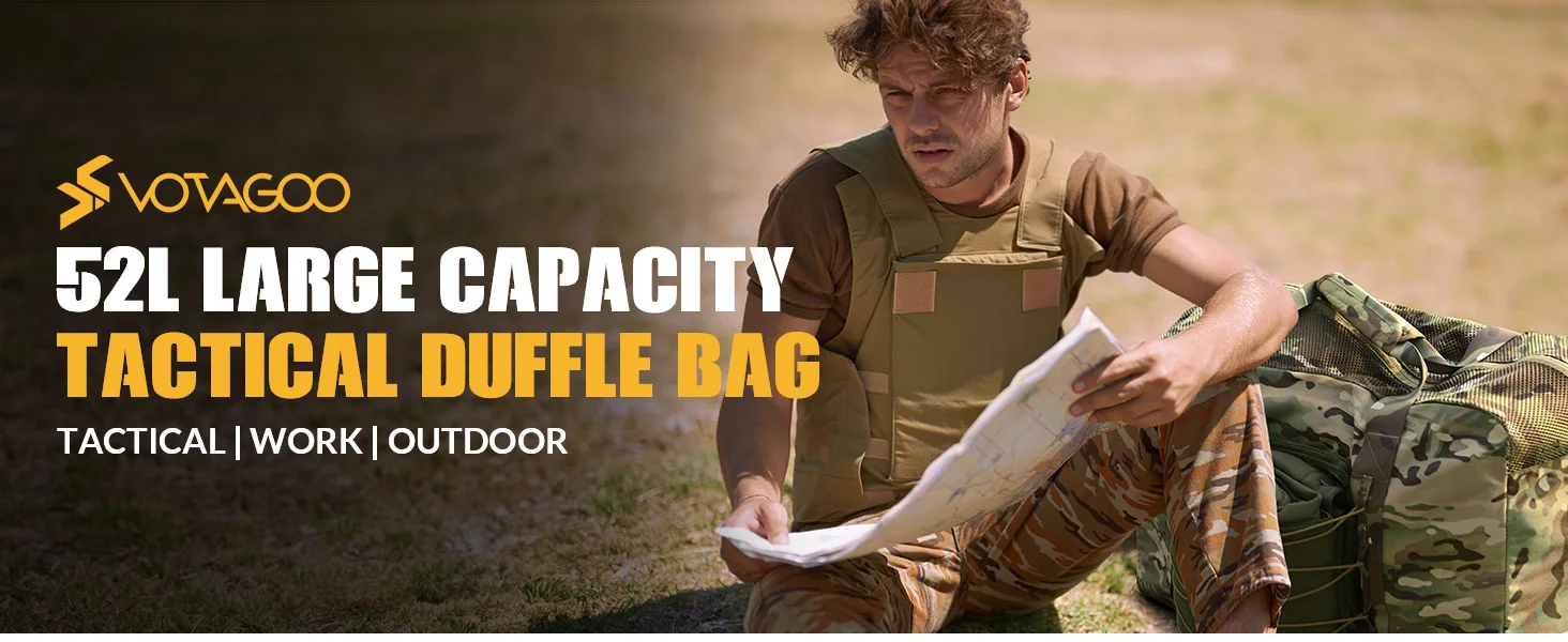 VOTAGOO Taktische Kugelsichere Weste & Ausrüstungstasche, Große Kapazität 52L für Outdoor-Jagd-Training und Aufbewahrung – Detail 1