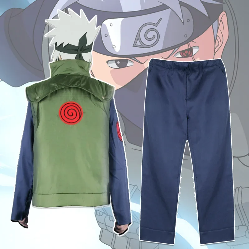 Naruto Hatake Kakashi Cosplay Kostüme Anime Jonin Elites Rollenspiel Sarutobi Asuma Charakter Kostüme Weste Hosen Set Erwachsene