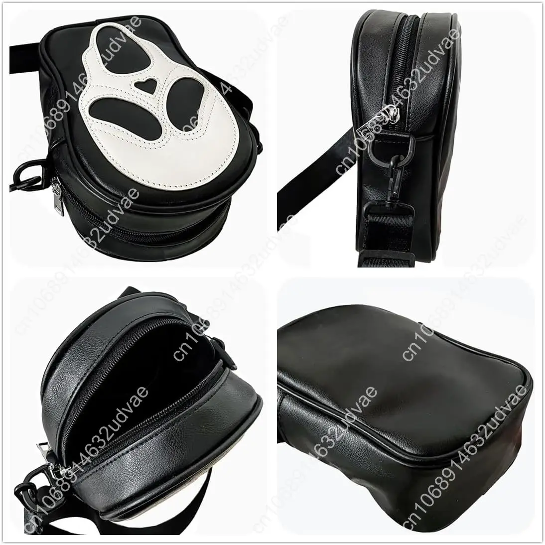 Scream PU Crossbody Purses Gothic Sling Shoulder Bags with Adjustable Straps Unisex