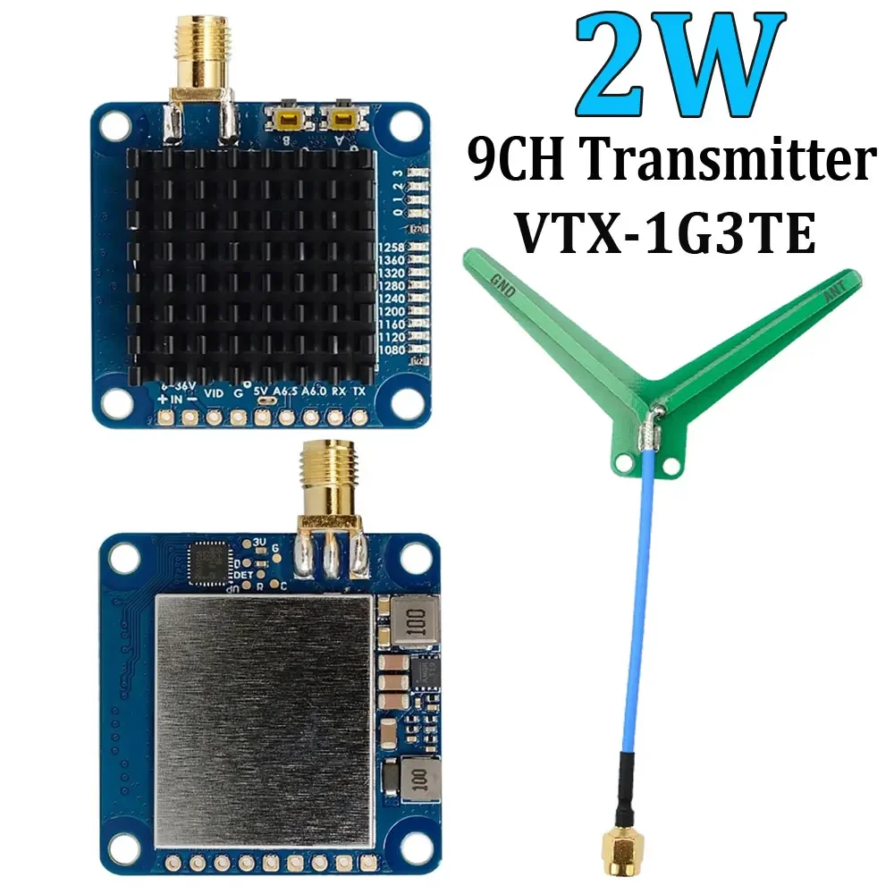 Video Transmitter 2W VTX-1G3TE 1.2GHz 1.3GHz 2000mW 9CH With Tramp VTX Control For FPV Long Range Drones