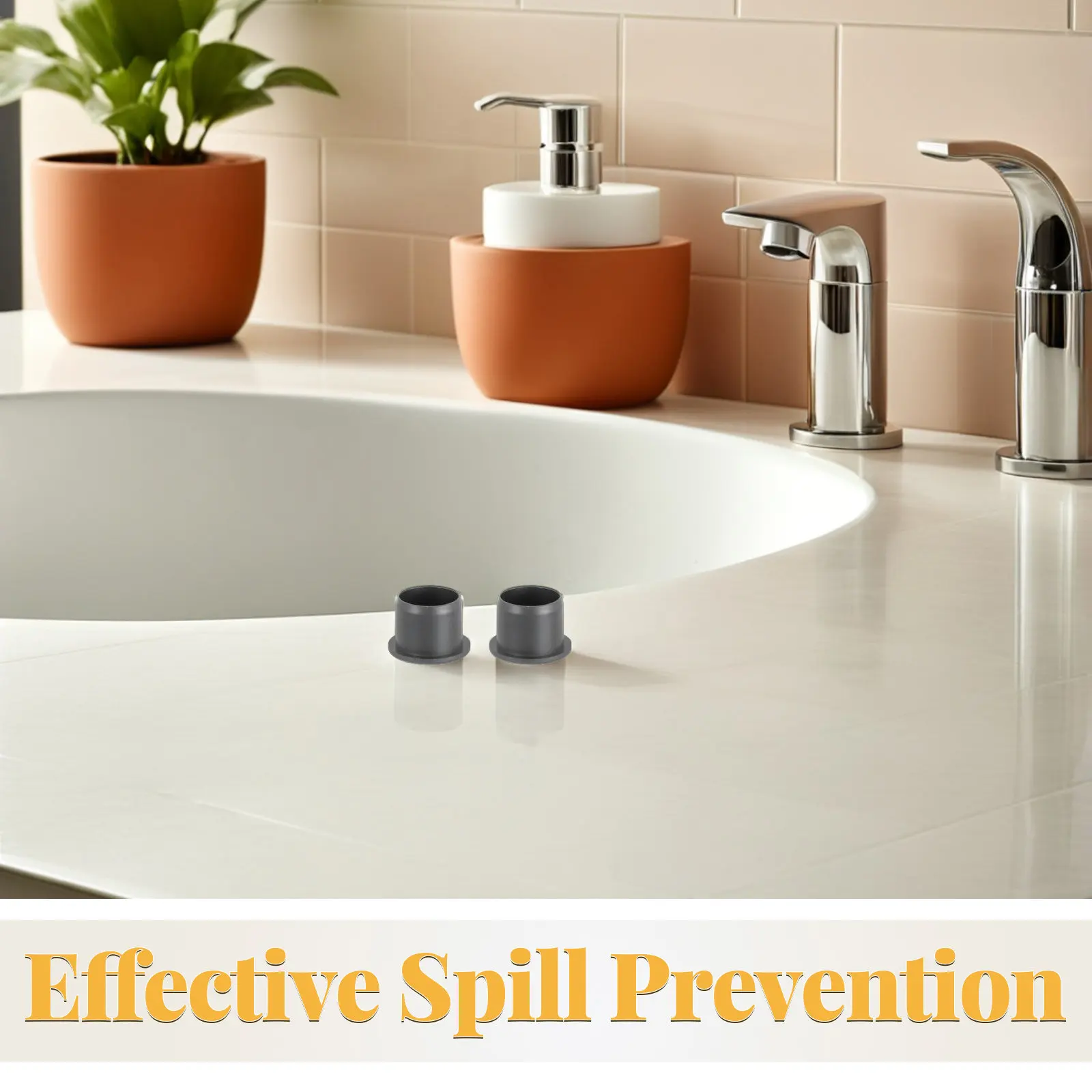 2Pcs Sink Overflow Cover Plastic Drain Hole Cap Kitchen Basin Trim Insert Overflow Hole Plug Reusable Sink Spillover Cover Drain