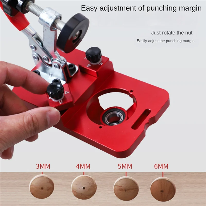 ABJY-مفصلة النجارة مملة تهزهز النجارة ثقب الحفر دليل محدد ثقب فتاحة قالب خزائن الباب الأحمر 1 مجموعة