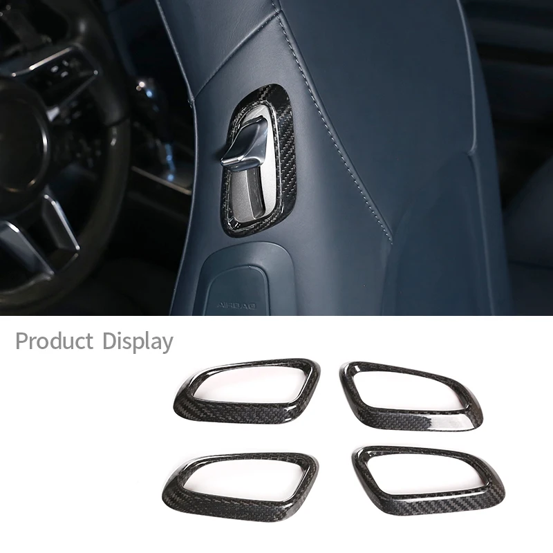 

For Porsche 718 911 2012-2019 Real Carbon Fiber Car Seat Handle Frame Seat Adjuster Button Panel Trim Cover Interior Accessories