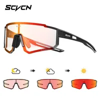 SCVCN Blue Photochromic Cycling Glasses UV400 Sunglasses for Men Cycling Road MTB Bike Glasses and Women Casual Hiking Windproof