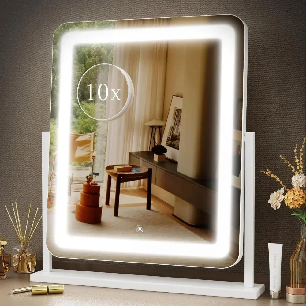 

Makeup Vanity Mirror with Lights 15.2" Large LED Lighted Mirror, Hollywood Make Up Mirror with Lighting for Bedroom Tabletop,