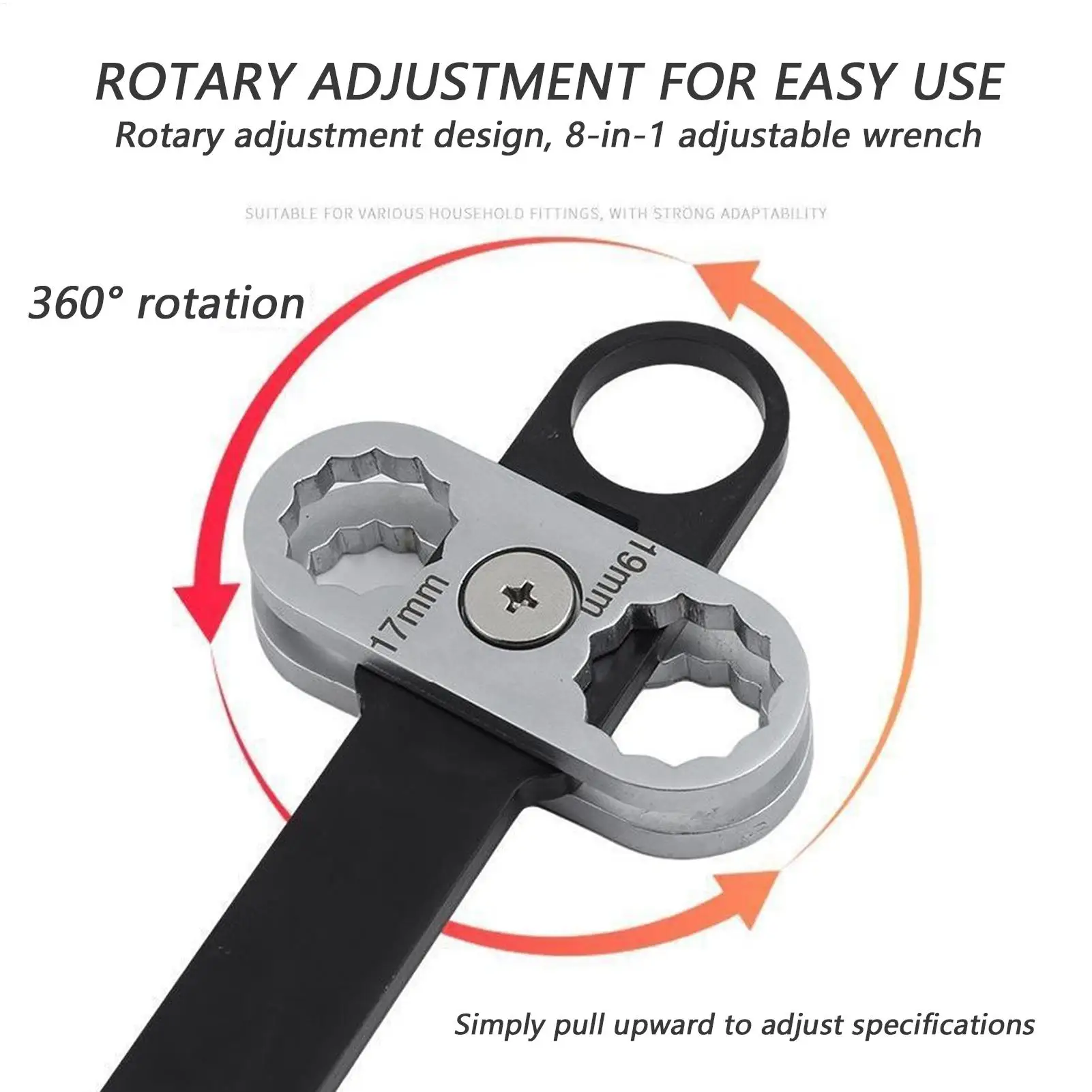 

8 in 1 Socket Wrench Installation Repair Spanner Tool Multifunctional 360 Degree Rotating Installer Car Maintenance Tool