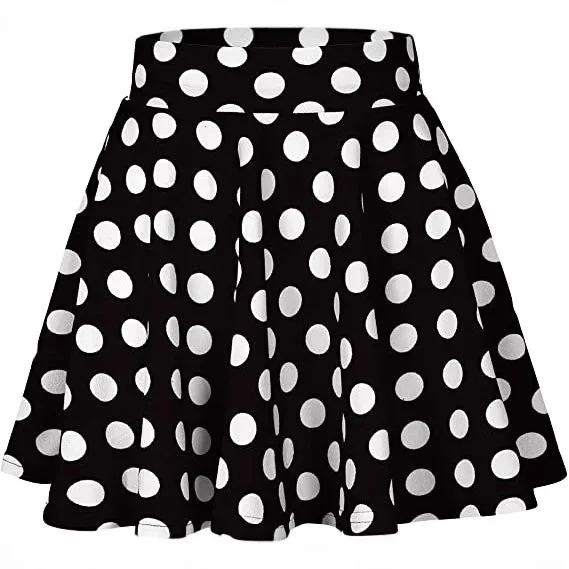 2026 Women's New Summer Trend Daily Casual Comfortable Polka Dot Slim Fit Swing Skirt Polka Dot A Line Mini Skirt for Women