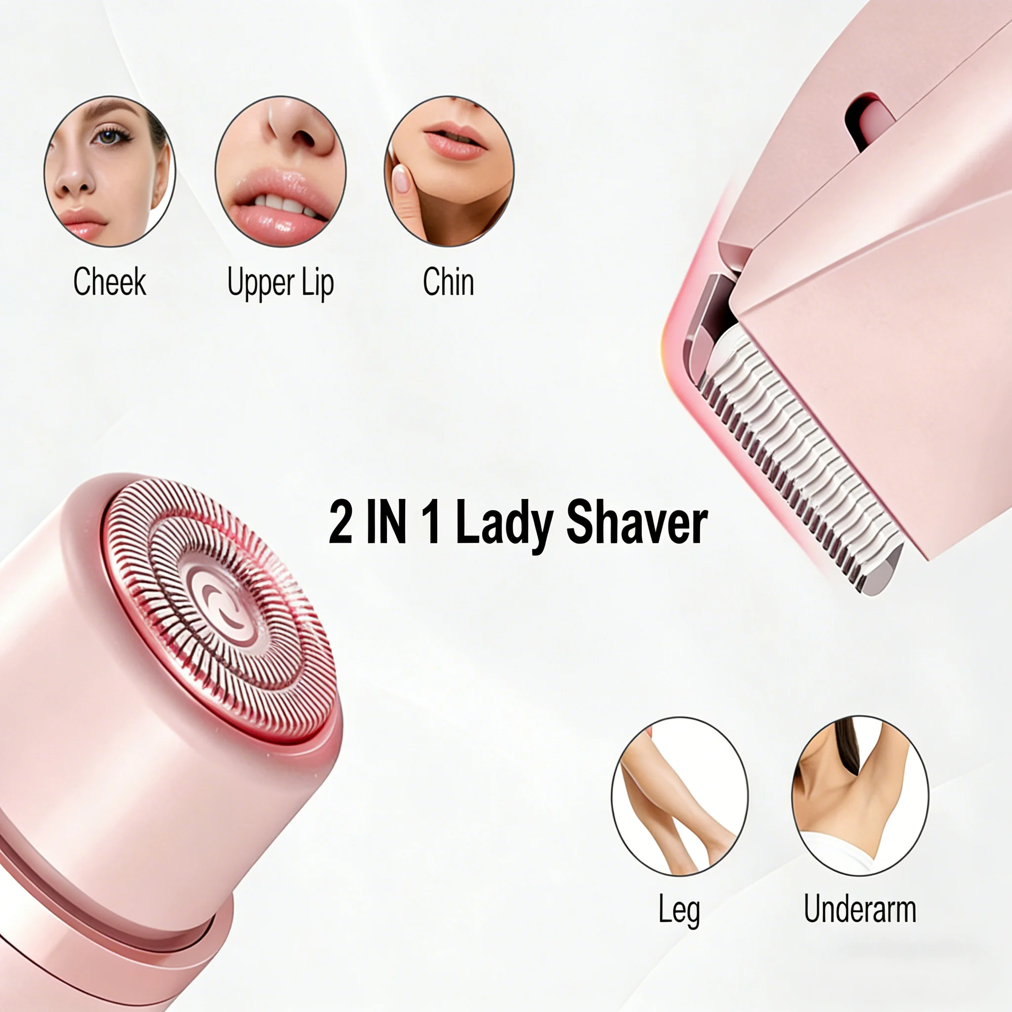 

0236L Ladies' Dual-Head Hair Trimmer: Smooth Full-Body Grooming, Wet/Dry Use