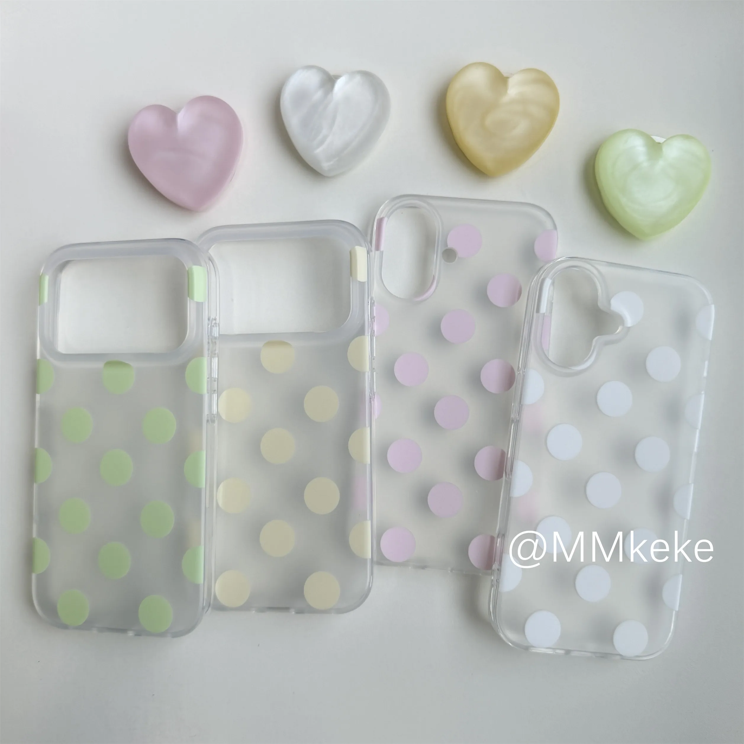 Coque de téléphone mate Y2K à pois colorés style coréen pour iPhone 18 11 12 13 14 15 16 17 AIR Pro Max Plus, protection souple antichoc