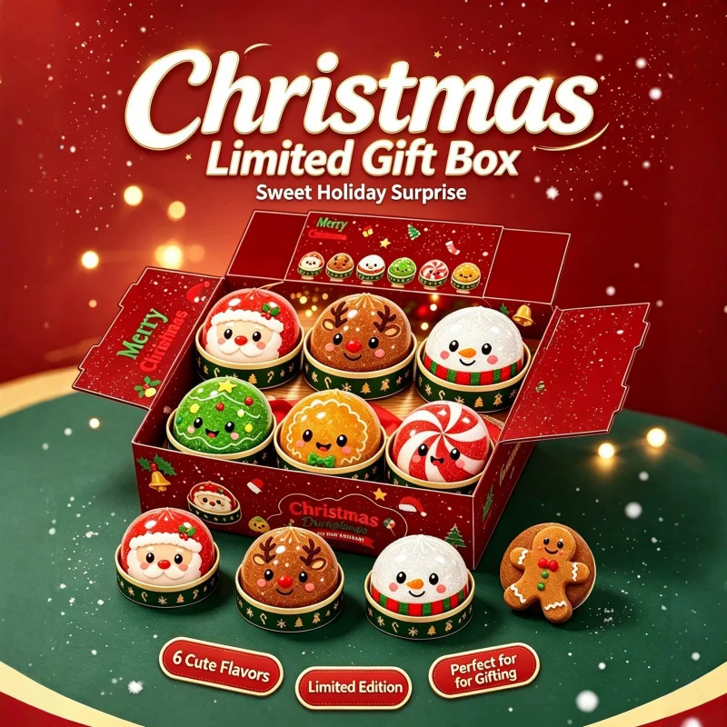 New Arrival Christmas Decompression Squishy, Cute Bun Stress Relief Squeeze Fidget Toy, Home Desktop Decoration Gift