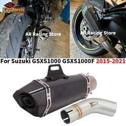 For Suzuki GSXS1000 GSXS1000F 2015 - 2021 Motorcycle Exhaust System Escape Moto Modified Middle Link Pipe Connect 51mm Muffler