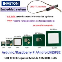 YRM100 Module UHF RFID reader Module USB Writer TTL 1-5.5dbi Antenna Integrated RFID Card Reader Writer Access Control System