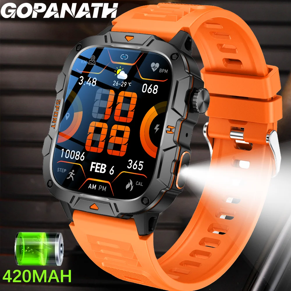 

2024New Rugged Military Fitness Smart Watch Men For Android Xiaomi IOS 3ATM Waterproof Sport Ai Voice Calling Smartwatch Outdoor