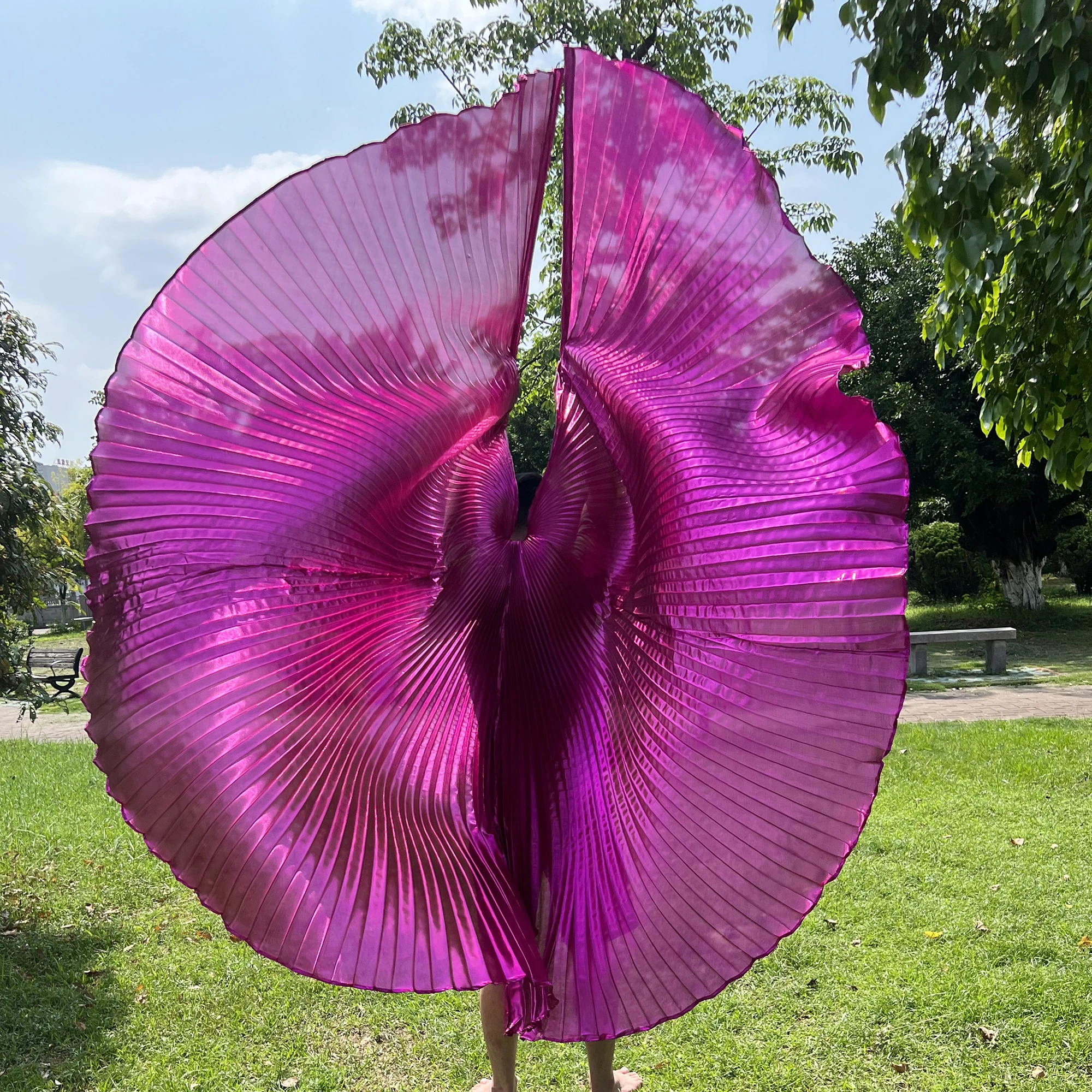 Transparent Iridescent Stage Performance Props Oriental Dance Plus Size Egyptian Wings Belly Dance Isis Wings 300 Degrees