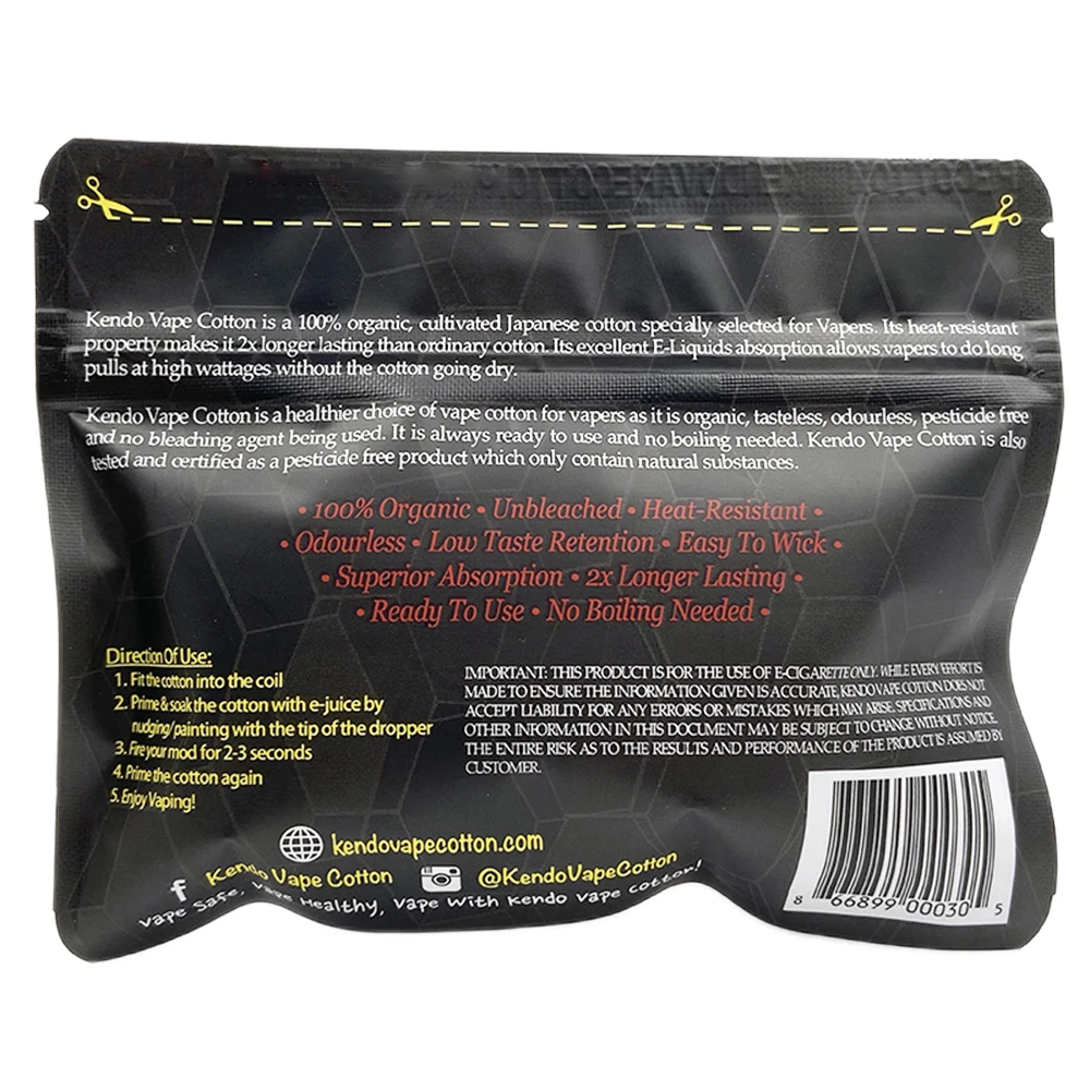 Coton Vaper Gold Edition, Mèches de fil chauffant bricolage, Atomiseur RDA, Précieux, Nouveau, K/h