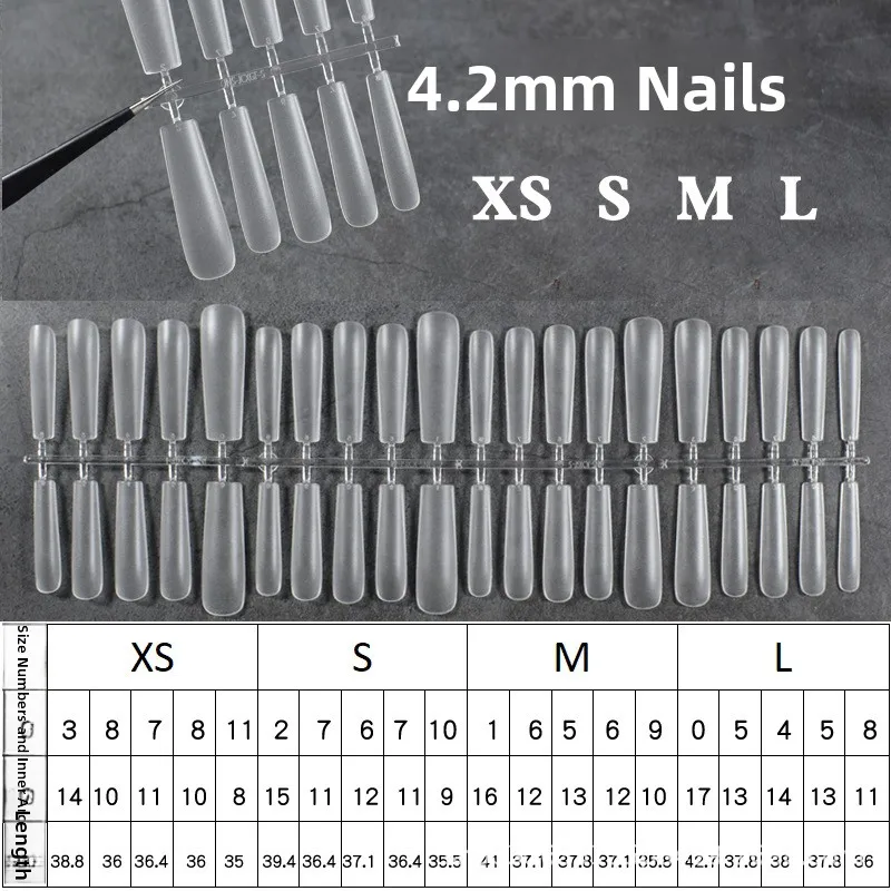 Ultra-cienkie, ręcznie robione narzędzia do zdobienia paznokci, długie prostokątne rurki wodne, bez konieczności użycia kleju, rozmiar S, produkty do pielęgnacji paznokci z Chin.