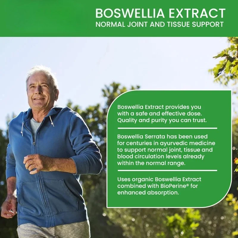 Boswellia Extract - Contains Black Pepper To Aid Absorption, Support Joint Health, Relieve Muscle Soreness, and Improve Mobility