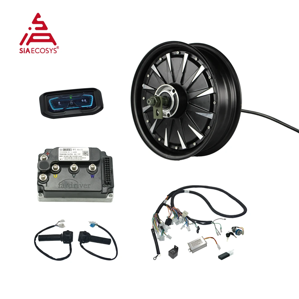 

QSMOTOR QS260 12x3.5inch 1500W V1 72V Electric Scooter Motor with Fardriver ND72260 mini12 Controller Conversion Kit for Upgrade