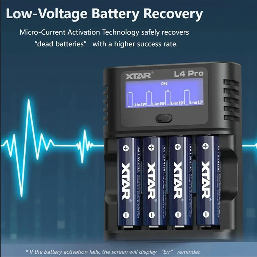 

XTAR L4 Pro Smart Интеллектуальное зарядное устройство Тестер Освежение AA AAA 1,5 В Литий-ионное Ni-MH Быстрое зарядное устройство Ремонт Защита от низкого тепла