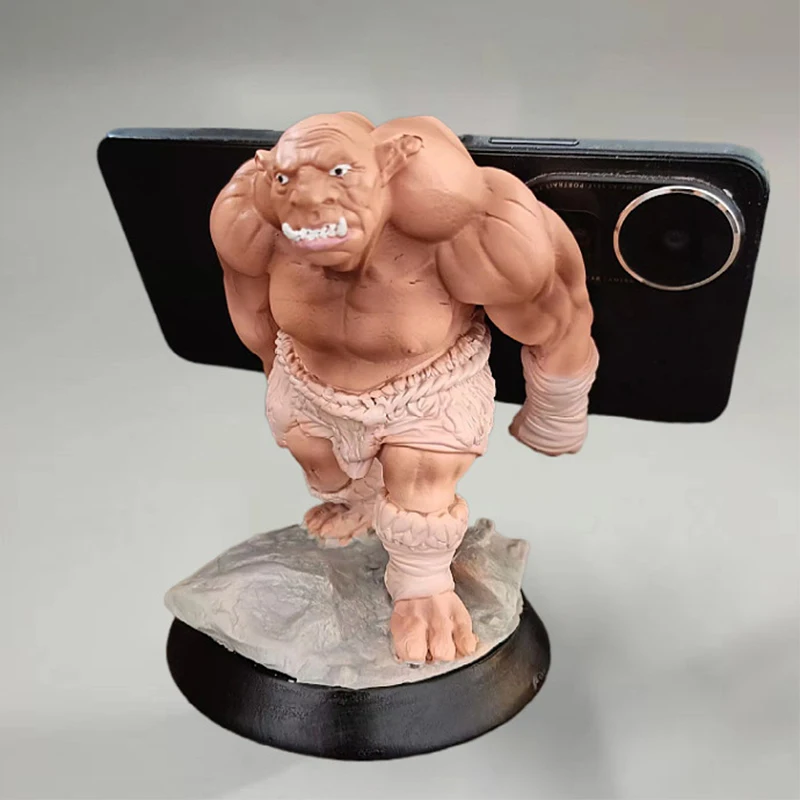 Orcs Figurines For Interior Universal Cell Mobile Phone Stand Holder Modern Resin Monster Human Sculpture Statue Home Decor