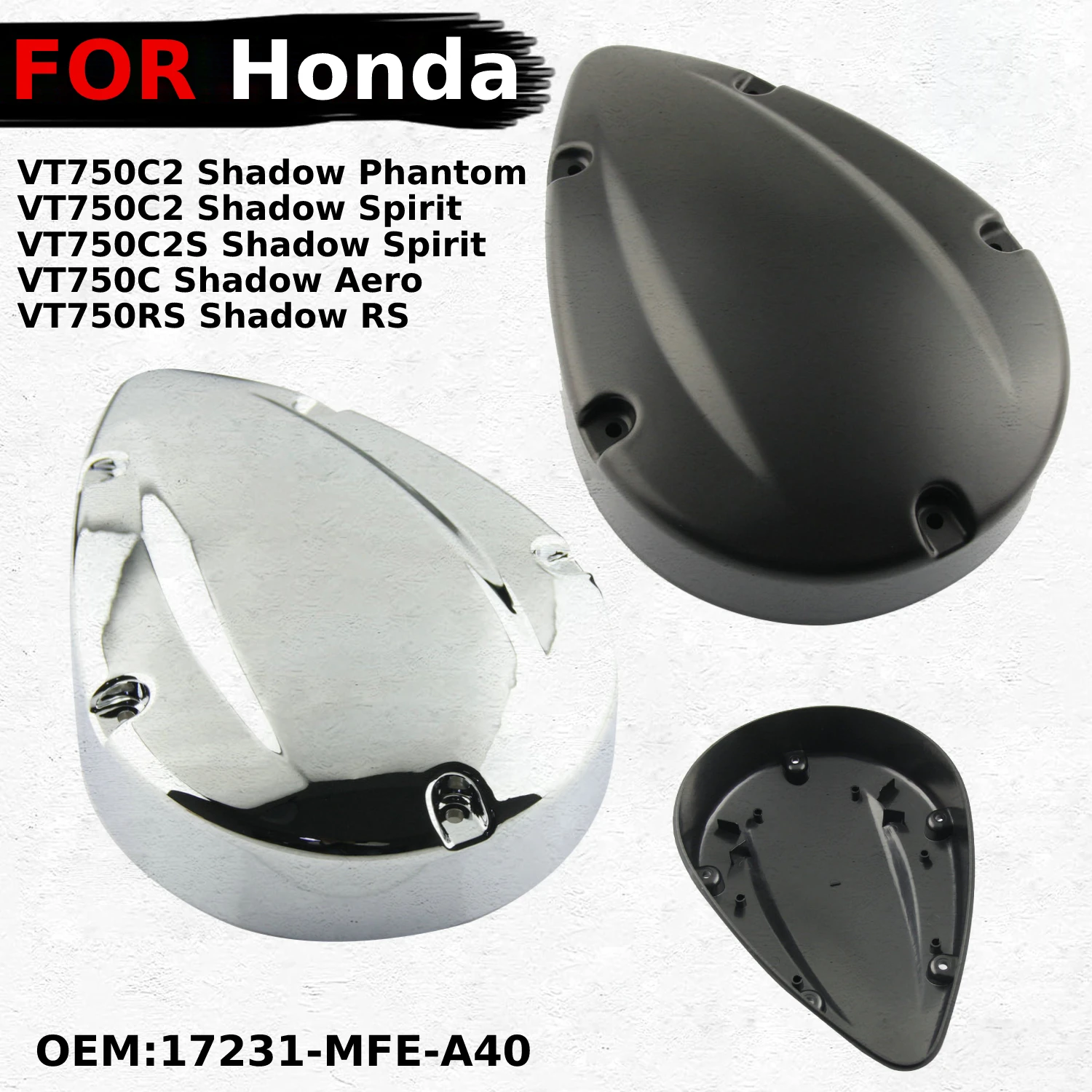 

Motorcycle Air Filter Cover Parts For Honda VT750C2 Shadow Phantom VT750C2S Spirit VT750C Shadow Aero VT750RS OEM:17231-MFE-A40