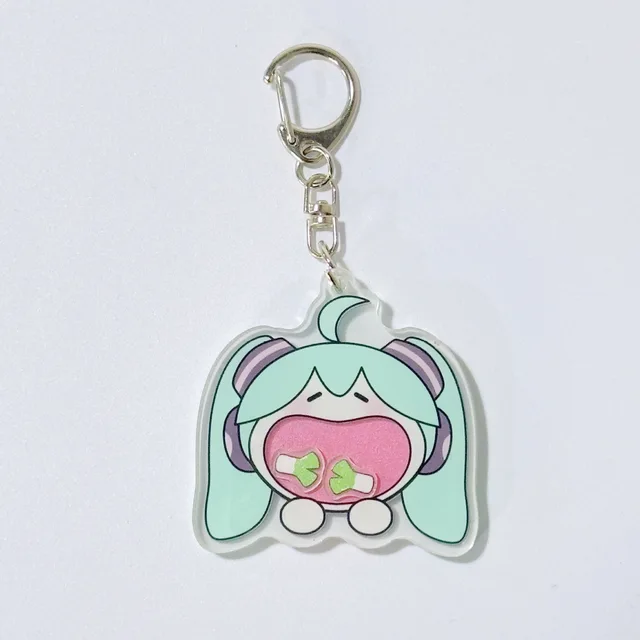 2024 Nowa figurka Anime Hatsune Miku shake eat scallion Kawaii Q wersja Akrylowy brelok do kluczy Model Zabawki Rekwizyty do Cosplay Prezenty