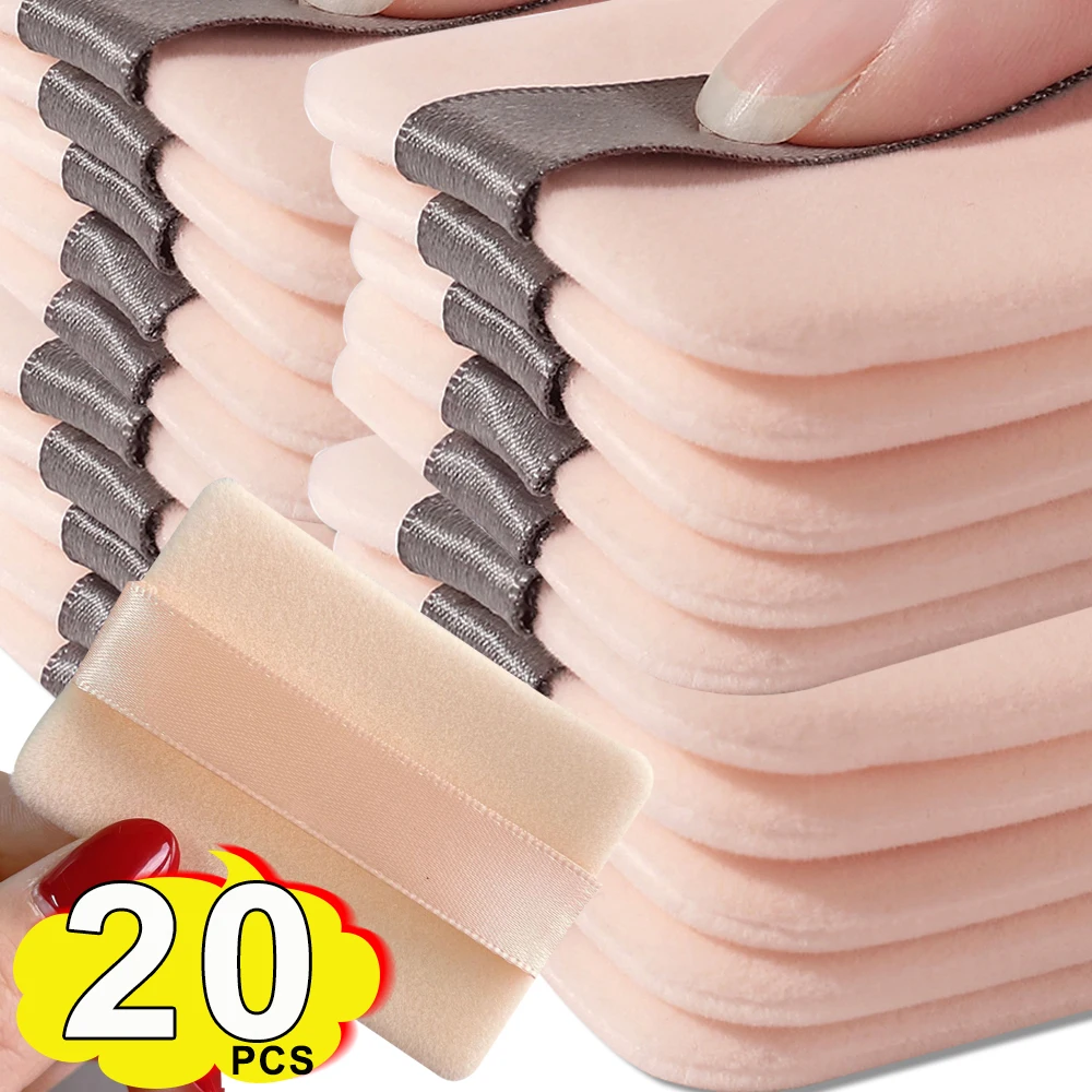 Almohadillas de alta densidad para maquillaje, esponjas suaves profesionales redondas y rectangulares para base de maquillaje, 1-20 piezas