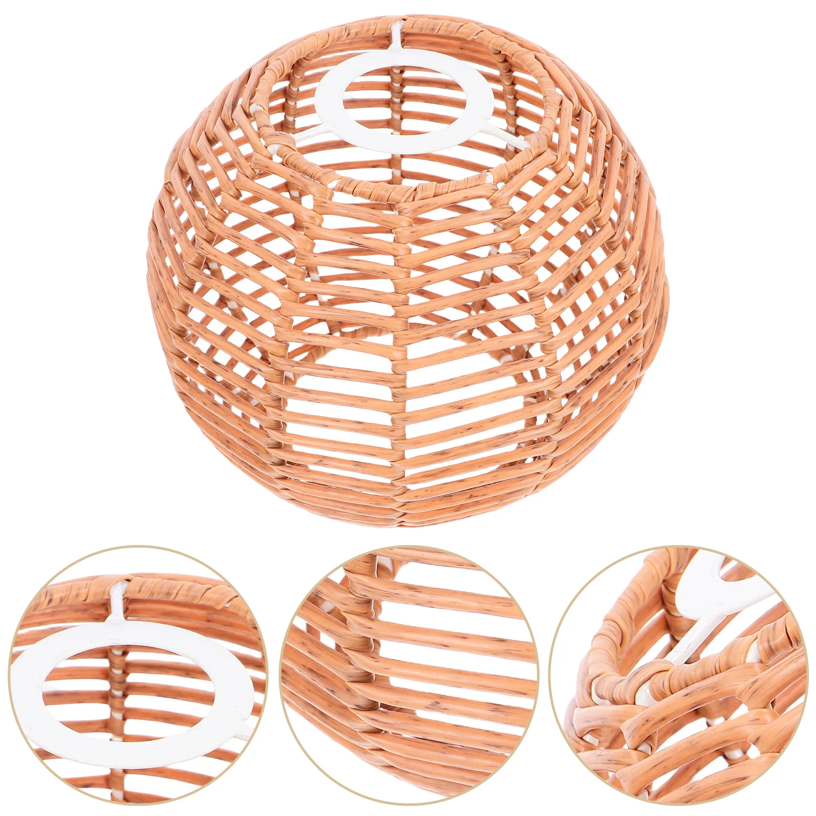 레트로 샹들리에 짠 갓 일본식 실내 장식 천장 팬 라이트 커버 모조 고리 버들 등나무 가지