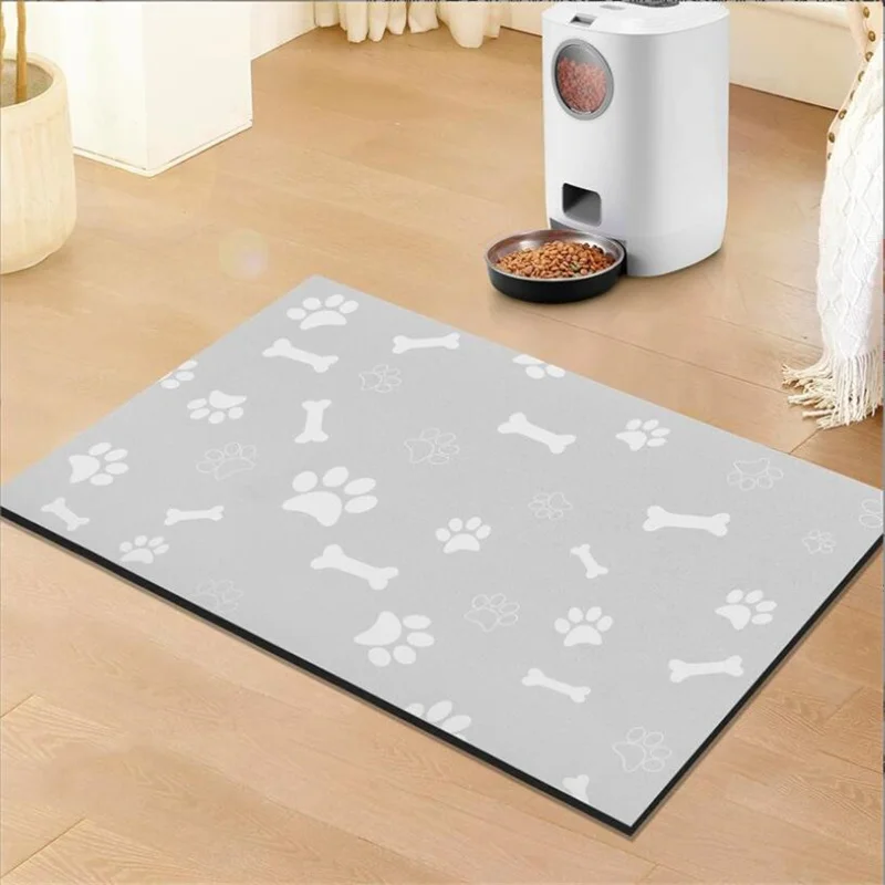 Diatom mud pet feeding mat cat and dog meal pad absorbent leather floor rug dog cage anti slip waterproof feeding splash mat