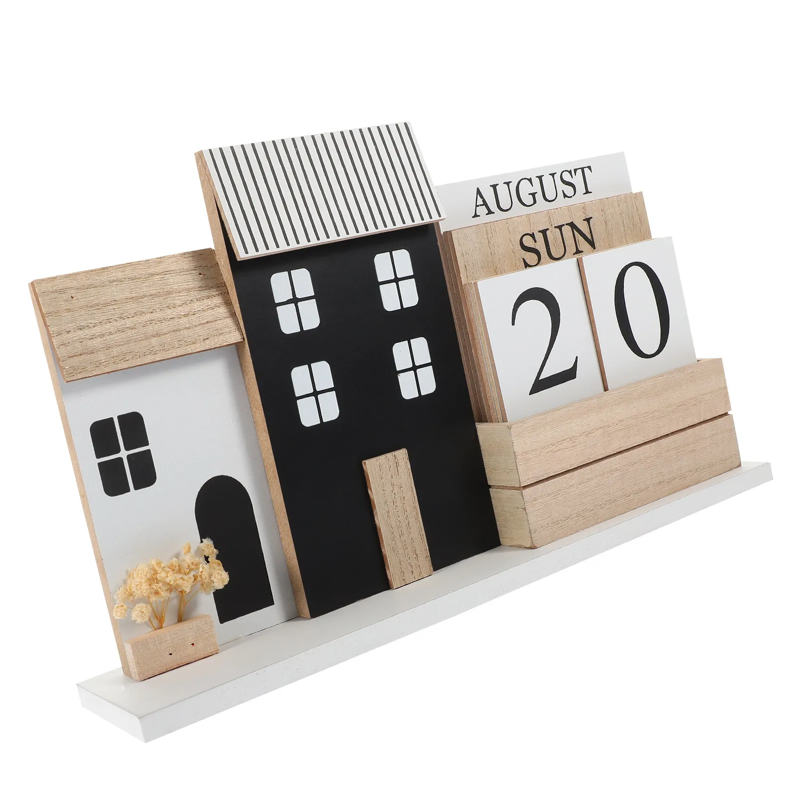 

Двусторонний деревянный настольный вечный календарь в деревенском стиле для декора гостиной, кабинета, класса, офиса