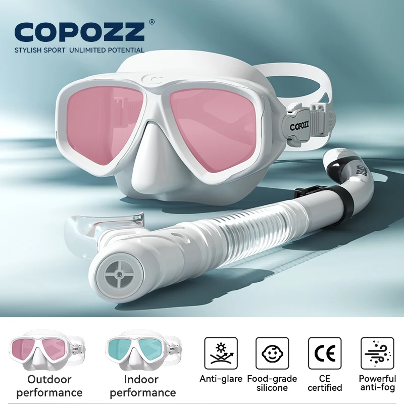 COPOZZ Professional Diving Scuba Mask No Fogging Snorkeling Scuba Dive Glasses Seal Diving Tempered Glass Mask Goggles Men Women