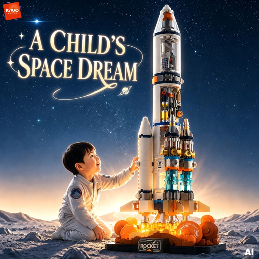 KAVOWORLD 502PCS Space Rocket Building Block Kit DIY Assembly Aerospace Set STEM Educational Construction Toys for Kids Adults