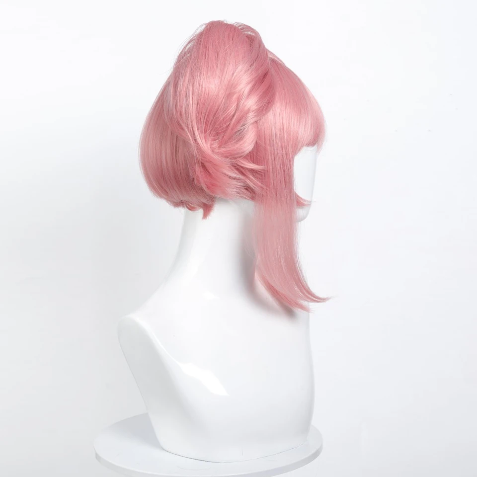 OLACARE فتاة سحرية صغيرة مستديرة الغزلان العين حديقة كوس شعر مستعار شعر مستعار تأثيري أنيمي مشروع قصير الوردي مقاومة للحرارة بيروكات صناعية #6