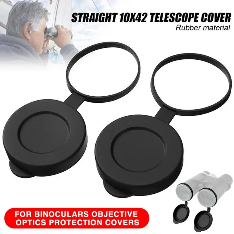 

2 Piece Binoculars Protective Rubber Objective Lens Caps Lens Spotting Telescope Binocular Rear Caps Dust Cover Rubber Cover