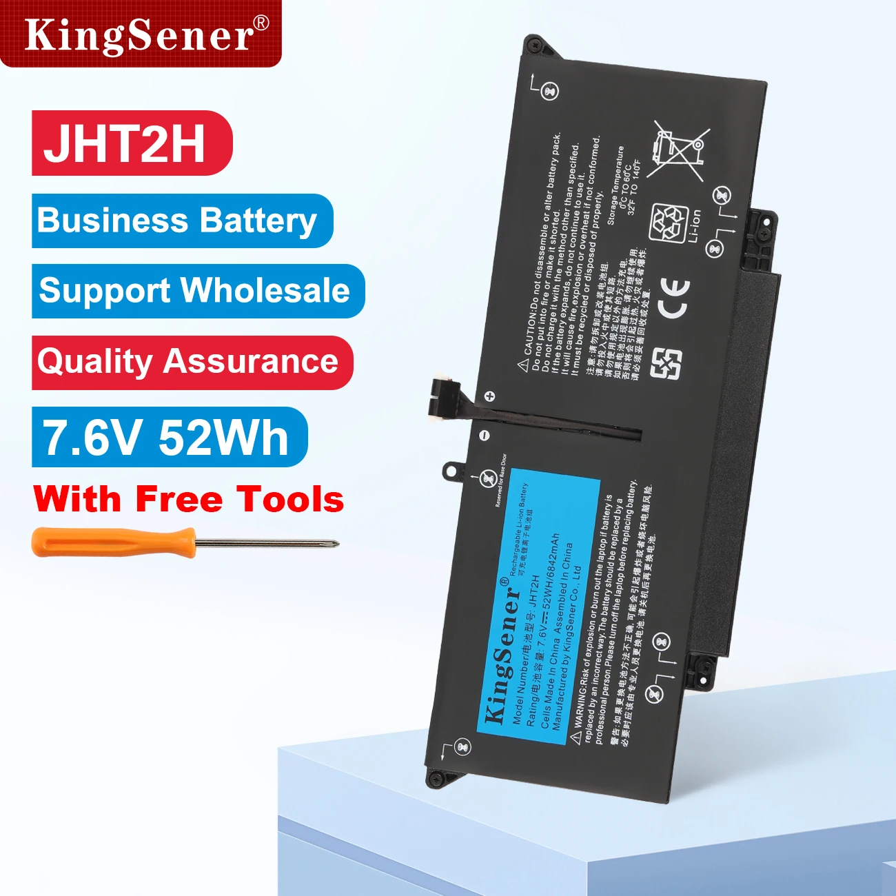KingSener JHT2H 52WH batería del ordenador portátil para DELL Latitude 7310 7410 serie 35J09 0YJ9RP 009YYF 07CXN6 04V5X2 0HRGYV