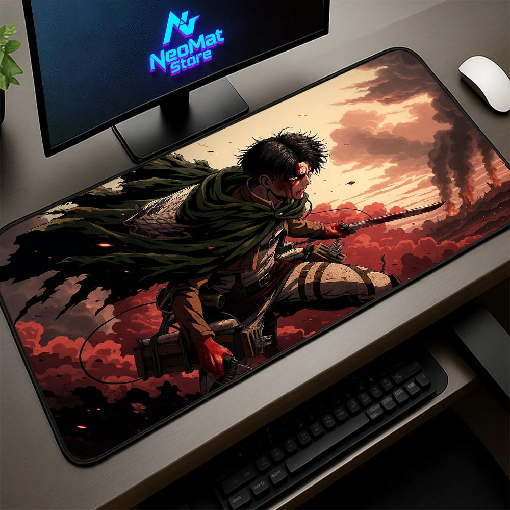 

Gaming Mat 40x90cm Mousepads 30x80cm Keyboard Carpet Desk Accessories Gemer Large Size Desktop Anime Hero Levi Attack on Titan