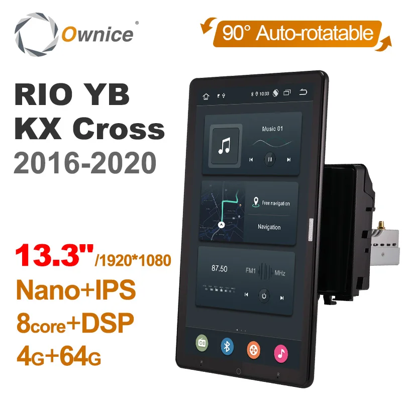 

TS10 Android 12.0 Ownice Car Radio Auto for Kia RIO YB KX Cross 2016-2020 with 13.3" No DVD support USB Tesla Style 1920*1080