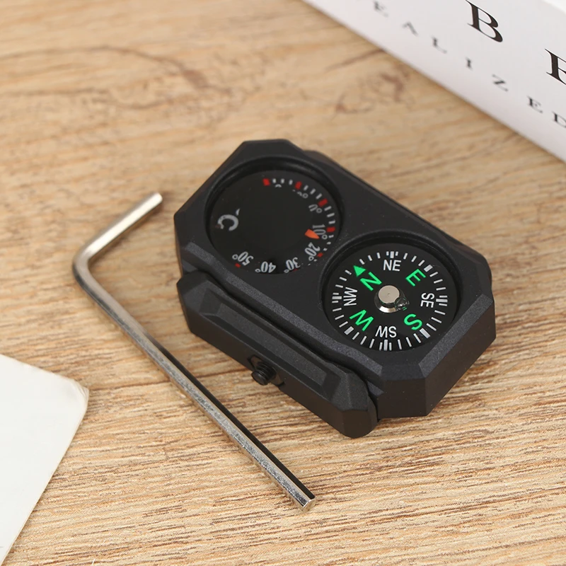 Outdoor Compass Mini Universal 20MM Guide Thermometer Compass Thermometer 20mm Rail Toy Decorative Model
