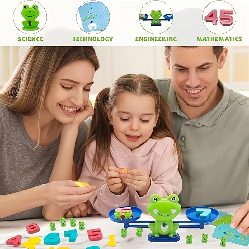 Montessori Frog Balance Scale Toy Digital Number Counting Math Learning Educational STEM Toys for Toddler Boy Girl Birthday Gift