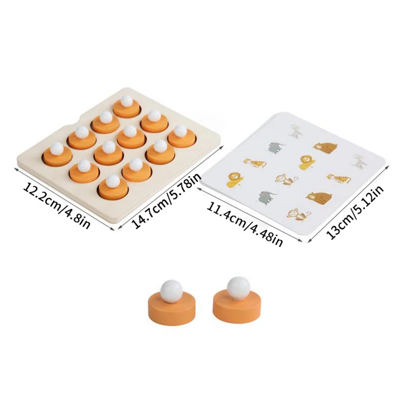 [JT] 1Set Montessori Memory Match Schaakspel 3D Puzzels Houten Vroege Educatieve Familie Interactie Spel Speelgoed Voor kinderen Kid