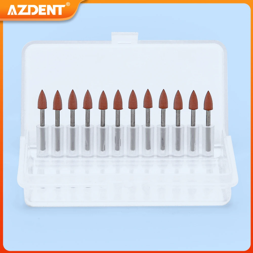 12pcs/Box Dental Silicone Polish Abrasive Polisher AZDENT FG Pre-Polishing Dentistry Tool Instrument