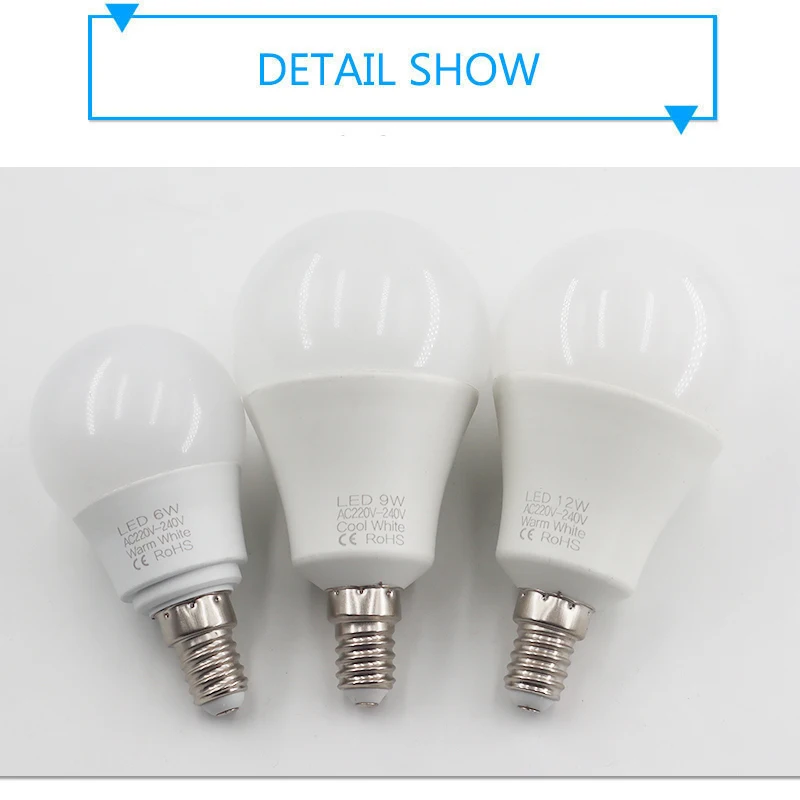 6Pcs E14 LED Lamp 6W 9W 12W AC 220V-240V LED Bulb Cold White / Warm White LED Lights indoor light For Living Room Use